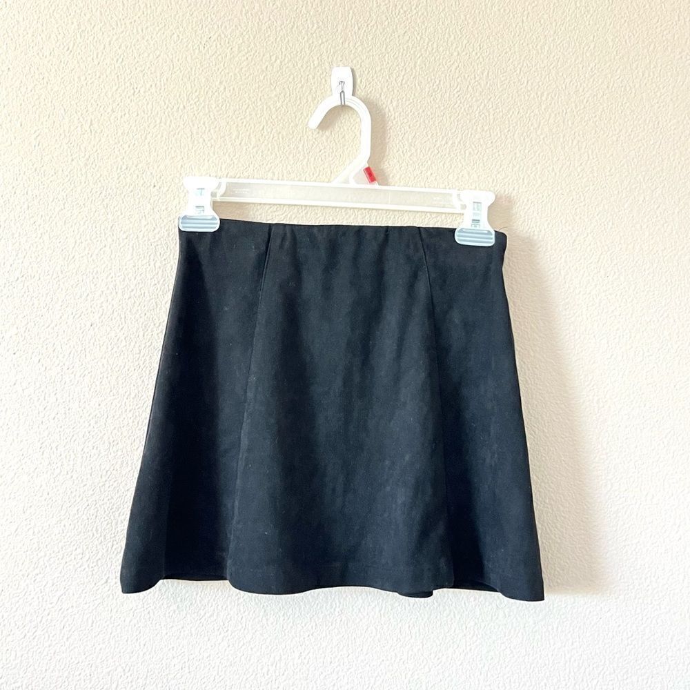 Brandy Melville Black Suede Mini Skirt